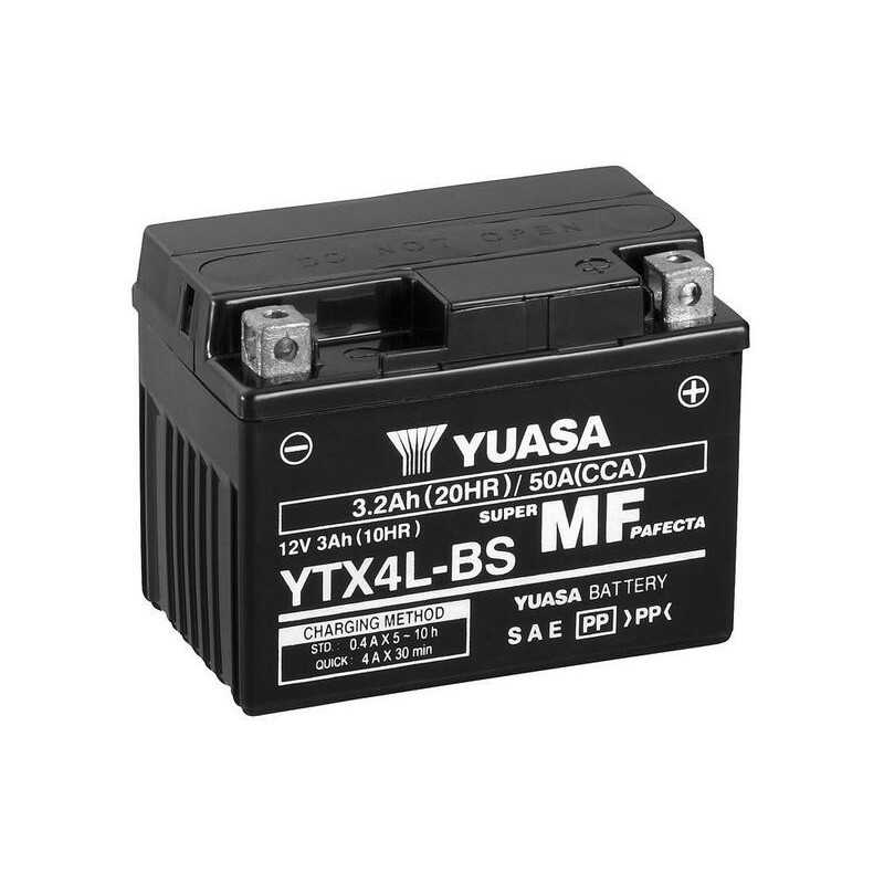 YUASA Batería de moto con electrolito YTX4L--BS COMBIPACK 61316VAR2