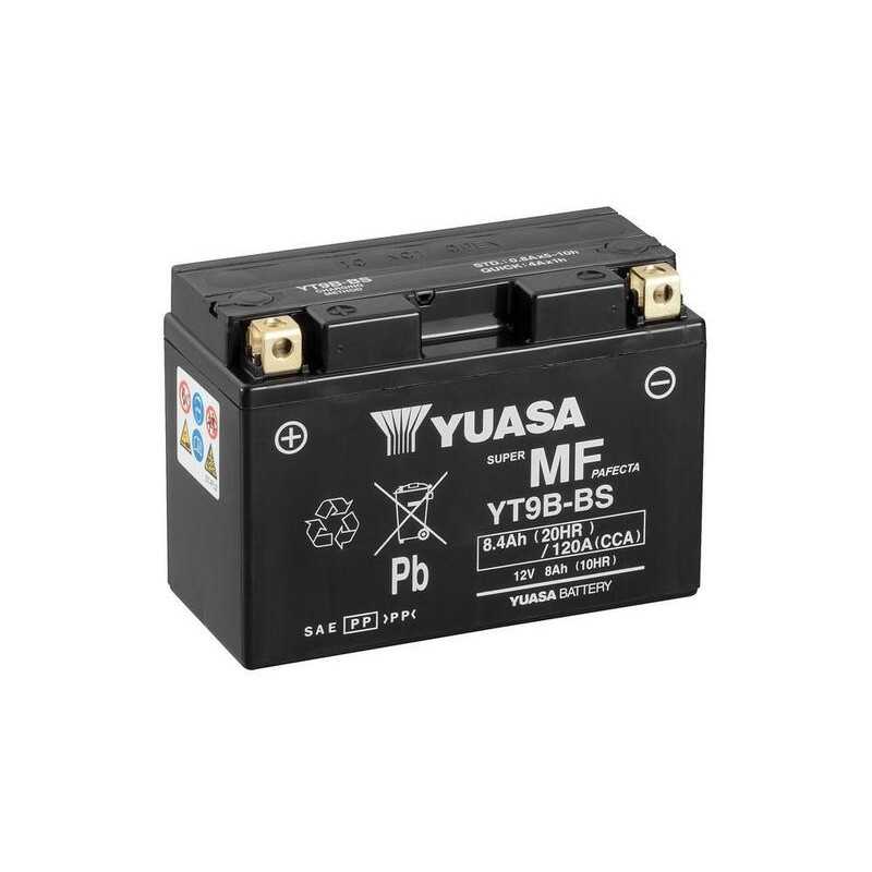 YUASA Batería de moto con electrolito YT9B--BS COMBIPACK 61331VAR2