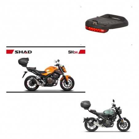 SHAD Baul trasero + luz de freno herraje montaje SH34 CARBON LOOK KIT-242904