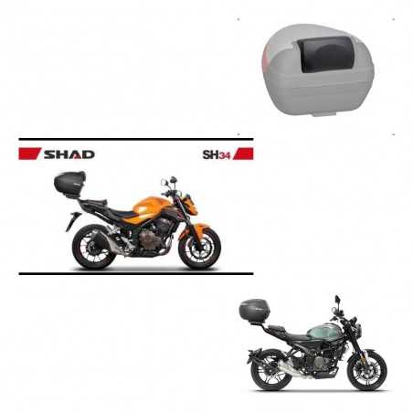 SHAD Baul trasero + respaldo de pasajero herraje montaje SH34 CARBON LOOK KIT-242905