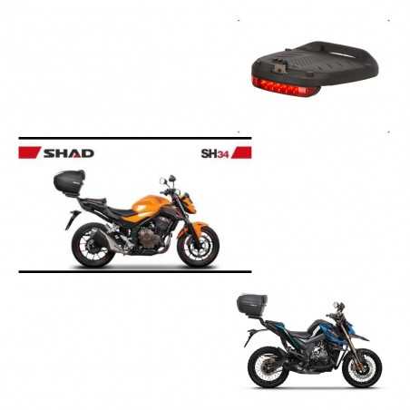 SHAD Baul trasero + luz de freno herraje montaje SH34 CARBON LOOK KIT-242916