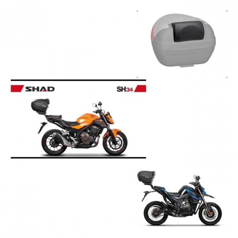 SHAD Baul trasero + respaldo de pasajero herraje montaje SH34 CARBON LOOK KIT-242917