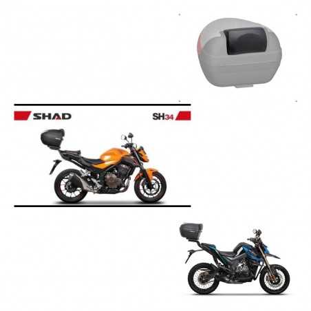 SHAD Baul trasero + respaldo de pasajero herraje montaje SH34 CARBON LOOK KIT-242917