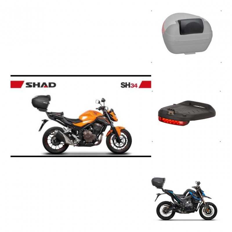 SHAD Baul trasero + accesorios herraje montaje SH34 CARBON LOOK KIT-242918