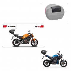 SHAD Baul trasero + respaldo de pasajero herraje montaje SH34 CARBON LOOK KIT-242921
