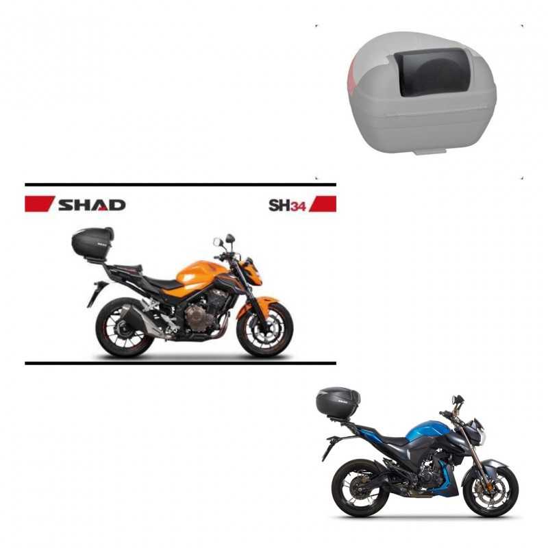 SHAD Baul trasero + respaldo de pasajero herraje montaje SH34 CARBON LOOK KIT-242921