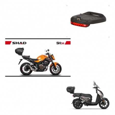 SHAD Baul trasero + luz de freno herraje montaje SH34 CARBON LOOK KIT-242928
