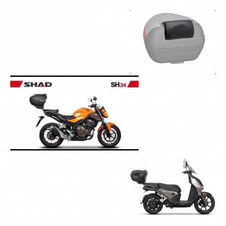 SHAD Baul trasero + respaldo de pasajero herraje montaje SH34 CARBON LOOK KIT-242929