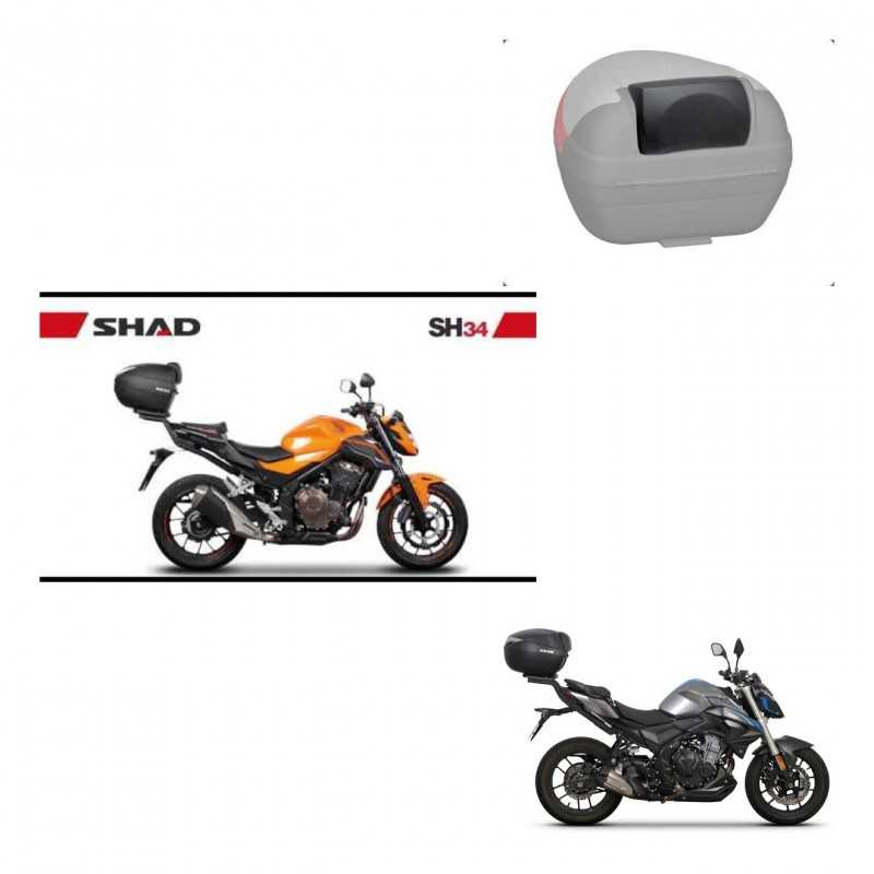 SHAD Rear trunk + passenger backrest + mounting hardware SH34 CARBON LOOK KIT-242933