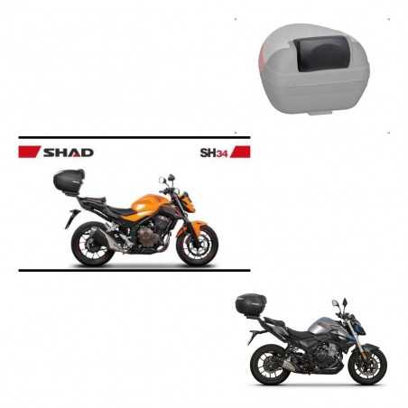 SHAD Baul trasero + respaldo de pasajero herraje montaje SH34 CARBON LOOK KIT-242933