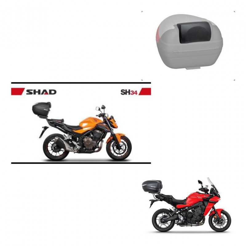 SHAD Baul trasero + respaldo de pasajero herraje montaje SH34 CARBON LOOK KIT-242937