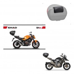 SHAD Baul trasero + respaldo de pasajero herraje montaje SH34 CARBON LOOK KIT-242941