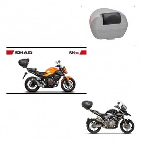 SHAD Baul trasero + respaldo de pasajero herraje montaje SH34 CARBON LOOK KIT-242941