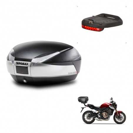 SHAD Baul trasero + luz de freno herraje montaje SH48 TITANIUM PREMIUM KIT-243128