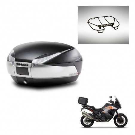 SHAD Baul trasero + parrilla portabultos superior herraje montaje SH48 TITANIUM PREMIUM KIT-243139