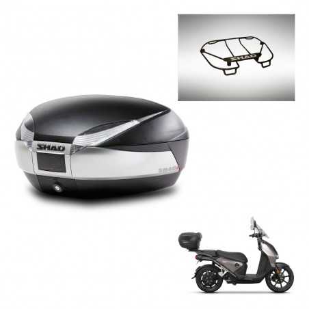 SHAD Baul trasero + parrilla portabultos superior herraje montaje SH48 TITANIUM PREMIUM KIT-243187