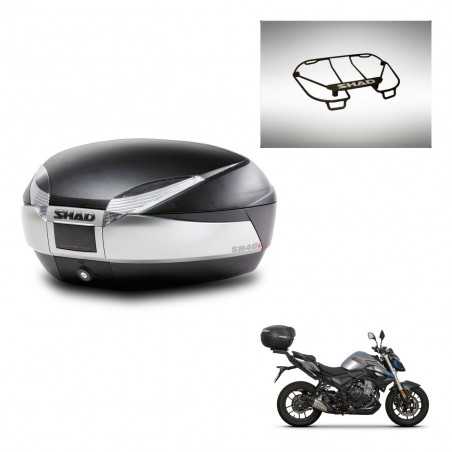 SHAD Baul trasero + parrilla portabultos superior herraje montaje SH48 TITANIUM PREMIUM KIT-243195