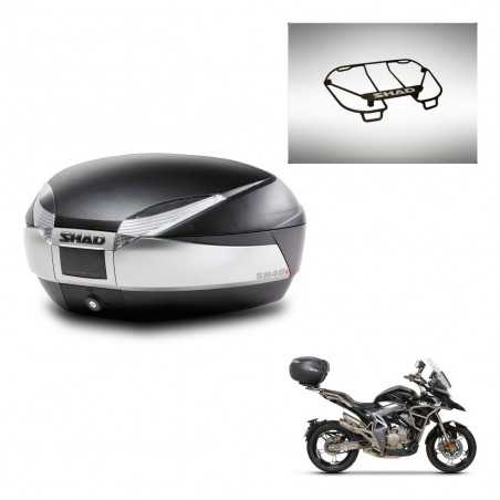 SHAD Baul trasero + parrilla portabultos superior herraje montaje SH48 TITANIUM PREMIUM KIT-243211
