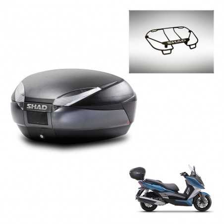 SHAD Baul trasero + parrilla portabultos superior herraje montaje SH48 DARK GREY PREMIUM KIT-245371