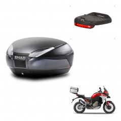 SHAD Baul trasero + luz de freno herraje montaje SH48 DARK GREY PREMIUM KIT-245376