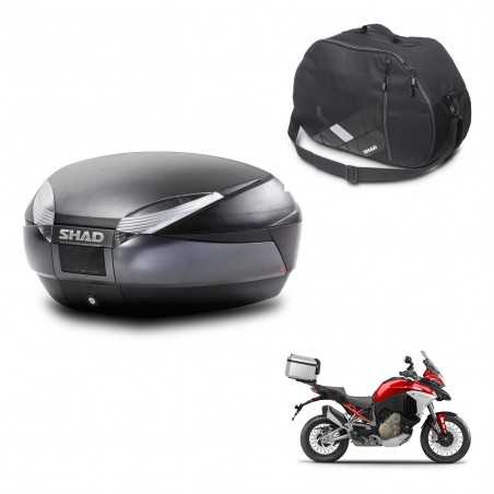 SHAD Baul trasero + bolsa interna herraje montaje SH48 DARK GREY PREMIUM KIT-245377