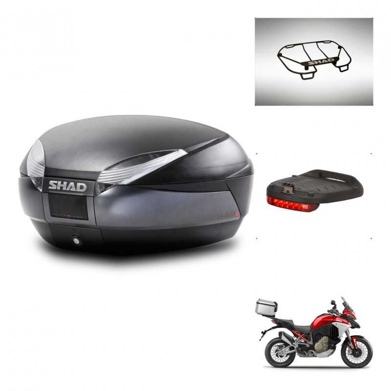 SHAD Baul trasero + accesorios herraje montaje SH48 DARK GREY PREMIUM KIT-245380