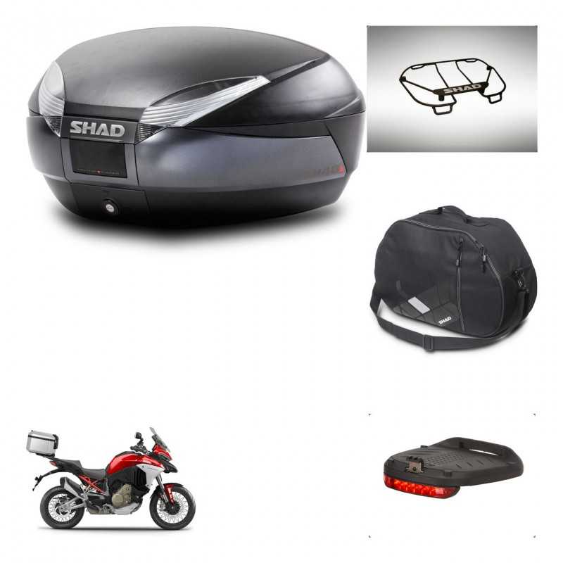 SHAD Baul trasero + accesorios herraje montaje SH48 DARK GREY PREMIUM KIT-245382