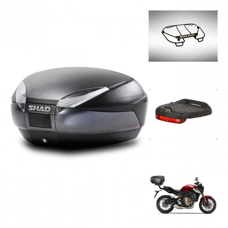SHAD Baul trasero + accesorios herraje montaje SH48 DARK GREY PREMIUM KIT-245388