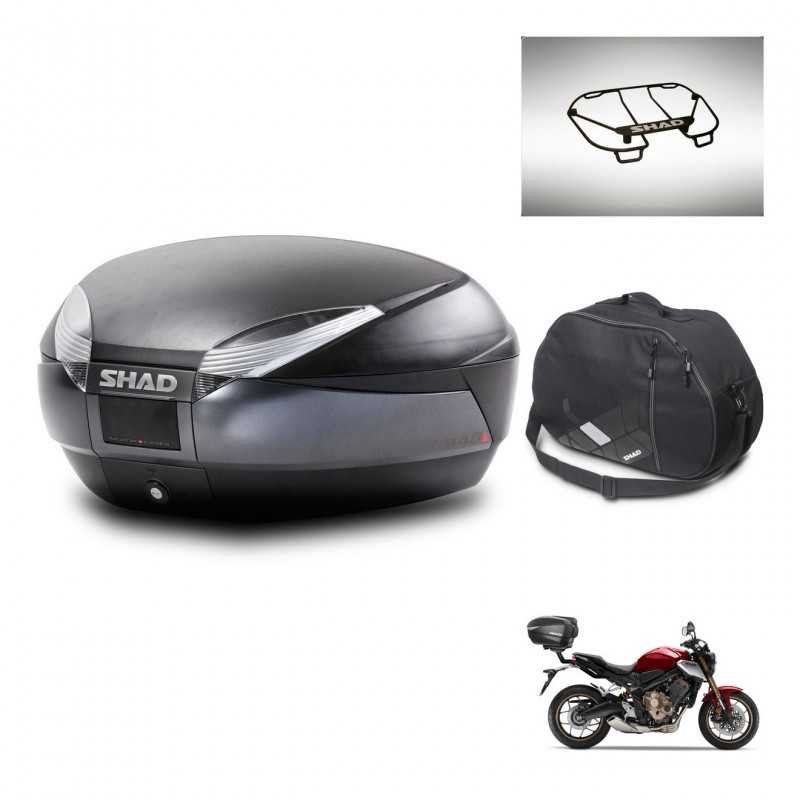SHAD Baul trasero + accesorios herraje montaje SH48 DARK GREY PREMIUM KIT-245389