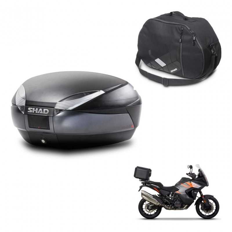 SHAD Baul trasero + bolsa interna herraje montaje SH48 DARK GREY PREMIUM KIT-245393