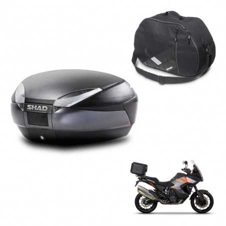 SHAD Baul trasero + bolsa interna herraje montaje SH48 DARK GREY PREMIUM KIT-245393