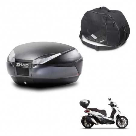SHAD Baul trasero + bolsa interna herraje montaje SH48 DARK GREY PREMIUM KIT-245401