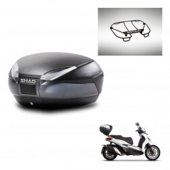 SHAD Baul trasero + parrilla portabultos superior herraje montaje SH48 DARK GREY PREMIUM KIT-245403
