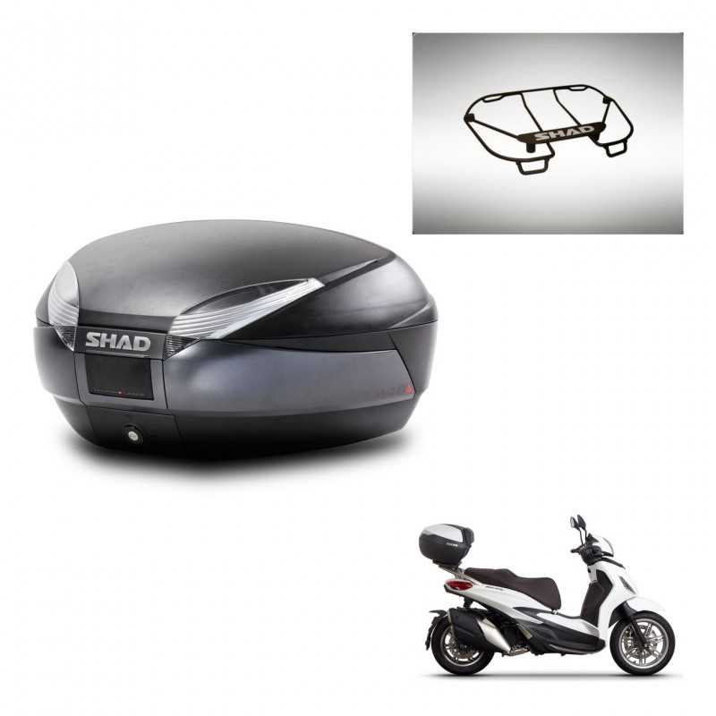 SHAD Baul trasero + parrilla portabultos superior herraje montaje SH48 DARK GREY PREMIUM KIT-245403