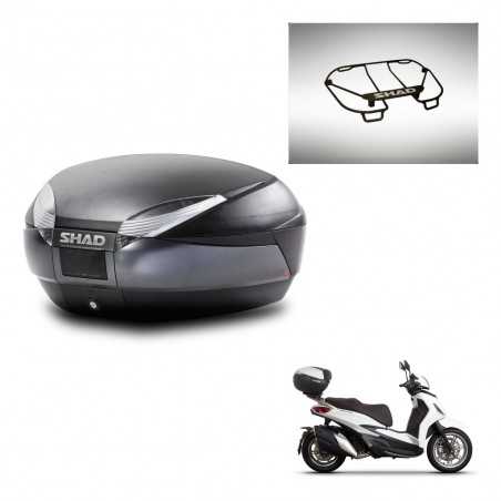 SHAD Baul trasero + parrilla portabultos superior herraje montaje SH48 DARK GREY PREMIUM KIT-245403