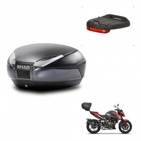 SHAD Rear trunk + brake light + mounting hardware SH48 DARK GREY PREMIUM KIT-245416