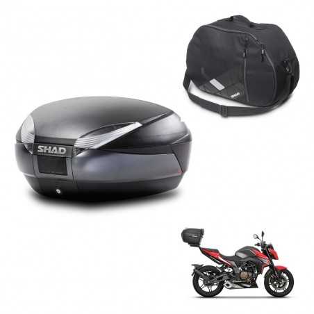 SHAD Baul trasero + bolsa interna herraje montaje SH48 DARK GREY PREMIUM KIT-245417