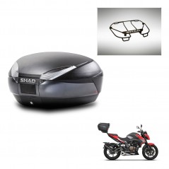 SHAD Rear trunk + upper rack rack + mounting hardware SH48 DARK GREY PREMIUM KIT-245419
