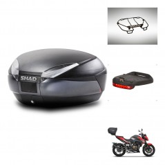SHAD Baul trasero + accesorios herraje montaje SH48 DARK GREY PREMIUM KIT-245420