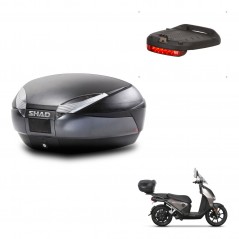 SHAD Baul trasero + luz de freno herraje montaje SH48 DARK GREY PREMIUM KIT-245440