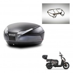 SHAD Rear trunk + upper rack rack + mounting hardware SH48 DARK GREY PREMIUM KIT-245443