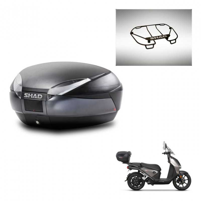 SHAD Rear trunk + upper rack rack + mounting hardware SH48 DARK GREY PREMIUM KIT-245443