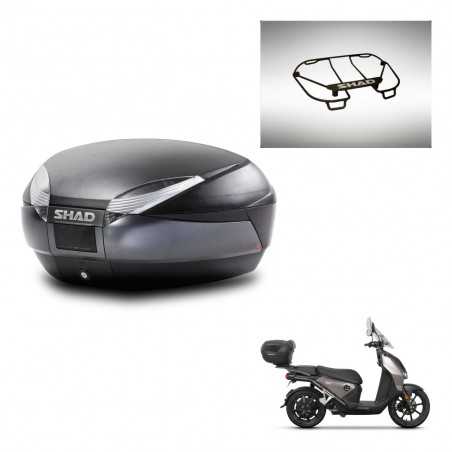 SHAD Baul trasero + parrilla portabultos superior herraje montaje SH48 DARK GREY PREMIUM KIT-245443