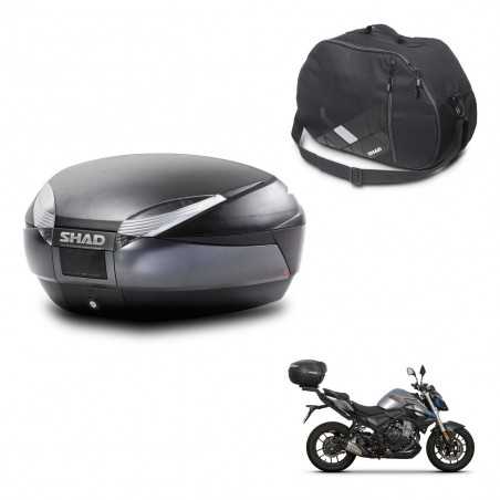 SHAD Baul trasero + bolsa interna herraje montaje SH48 DARK GREY PREMIUM KIT-245449