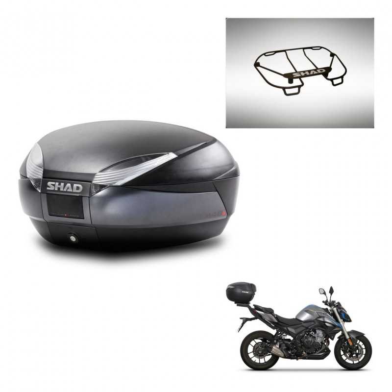 SHAD Rear trunk + upper rack rack + mounting hardware SH48 DARK GREY PREMIUM KIT-245451