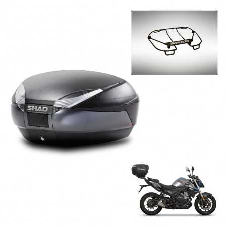 SHAD Baul trasero + parrilla portabultos superior herraje montaje SH48 DARK GREY PREMIUM KIT-245451