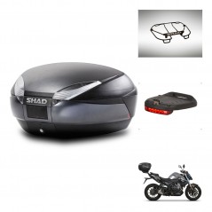 SHAD Baul trasero + accesorios herraje montaje SH48 DARK GREY PREMIUM KIT-245452
