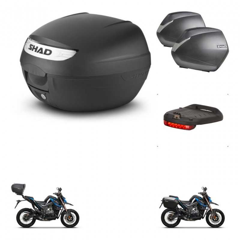 SHAD Maletas laterales + baul trasero luz de freno herraje 3p montaje SH26 SH 26 2011 SH36 36 KIT-245809