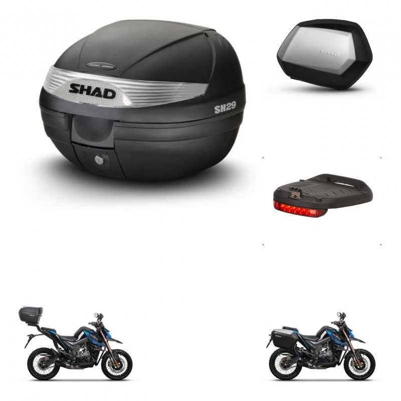 SHAD Maletas laterales + baul trasero luz de freno herraje 3p montaje SH29 SH 29 SC SH35 PREMIUM KIT-245977