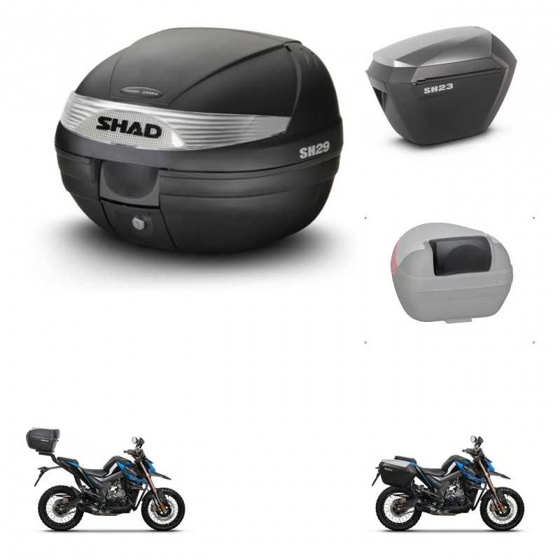 SHAD Side cases + rear trunk + passenger backrest + 3p hardware + mounting hardware SH29 SH 29 SH23 ALU KIT-245987